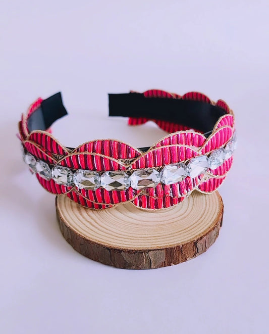 Curvy Pink Embellished Hairband