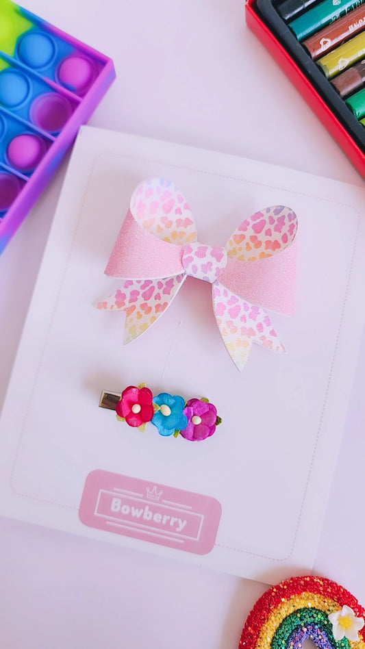 Pink Rainbow Sweetheart Bow