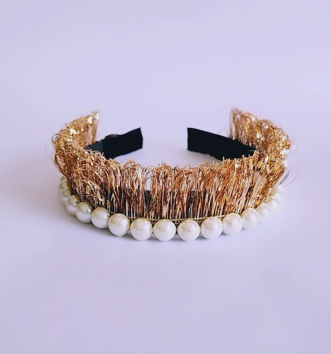 Pearled Gold Flaked Hairband