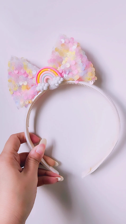 Yellow Pink Rainbow Hairband