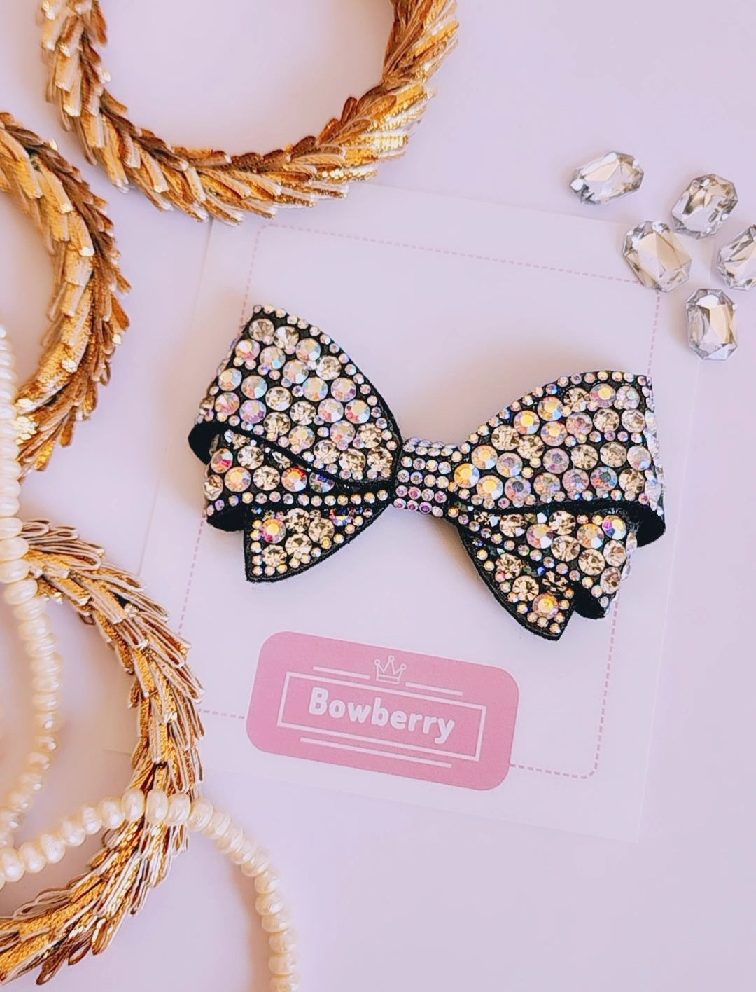 Embellished black Scarlett bow