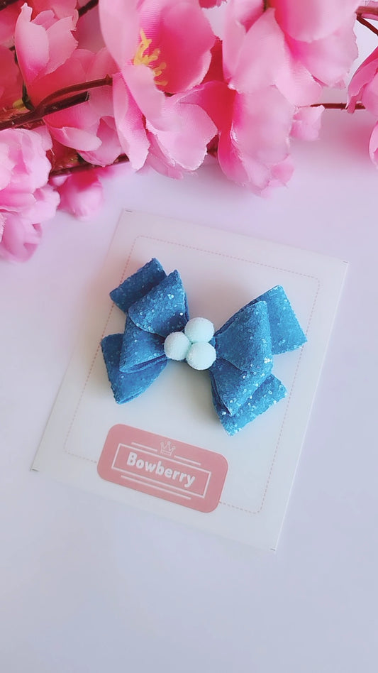 Blue Butterfly bow clip