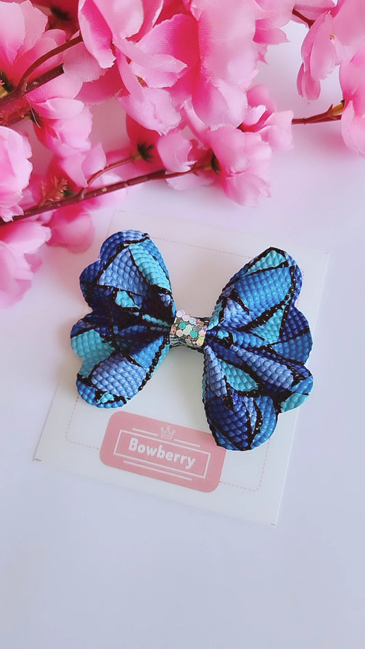 Blue Flutterfly bow clip