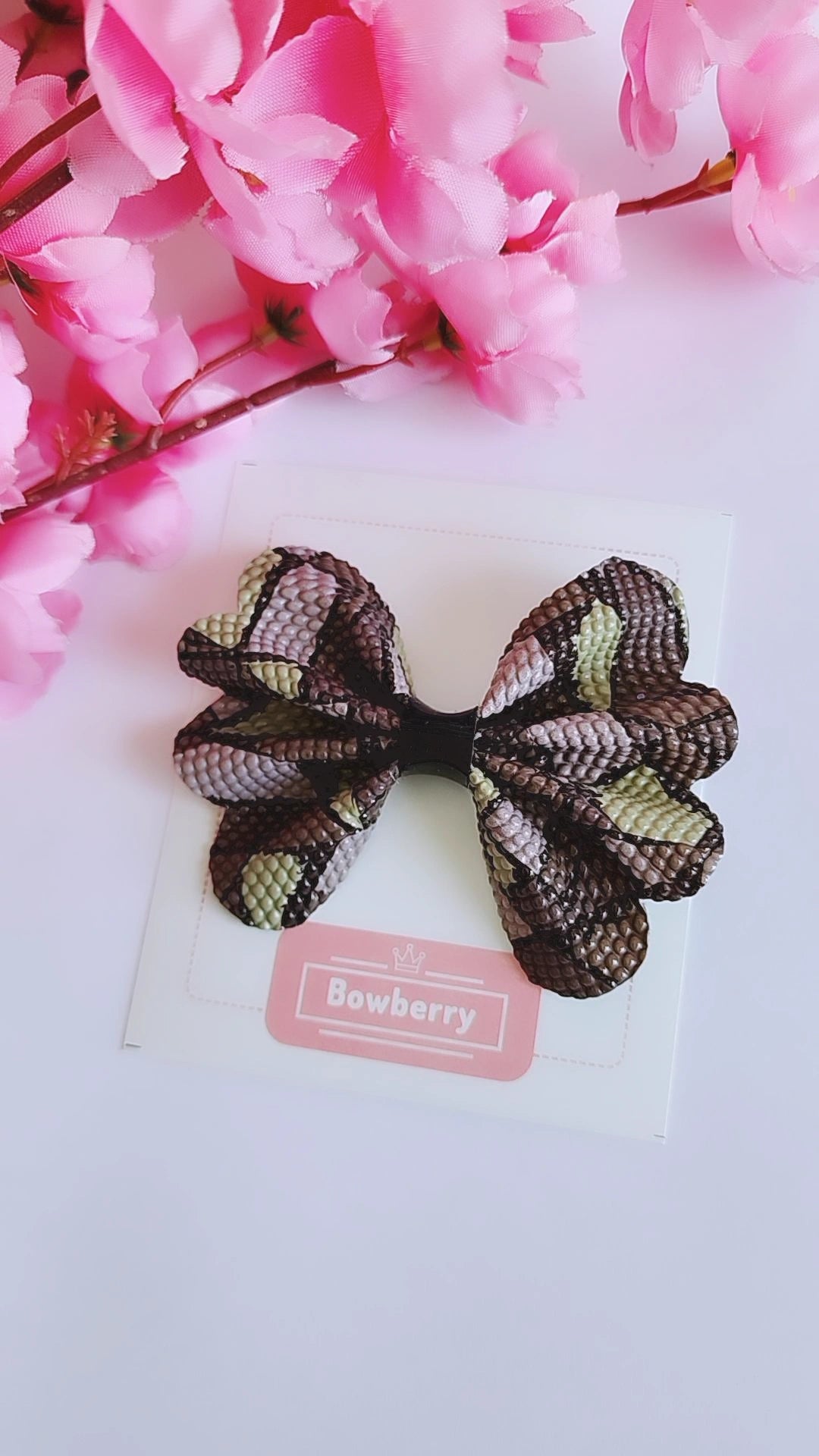 Brown Flutterfly bow clip