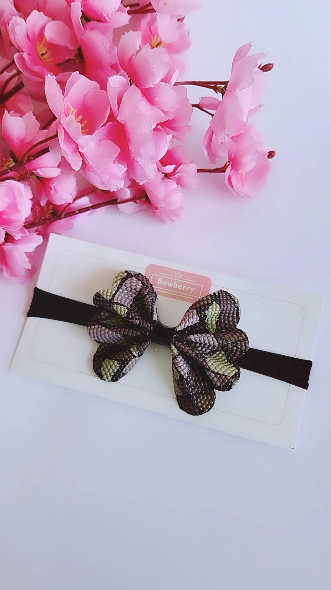 Brown Flutterfly bow headband