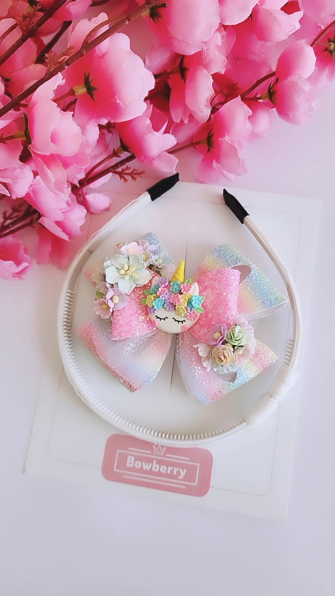 Paradise of Unicorn bow with Detachable hairband