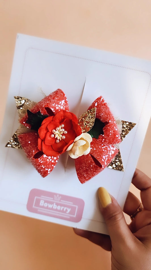 Beauty in Red Bow Clip