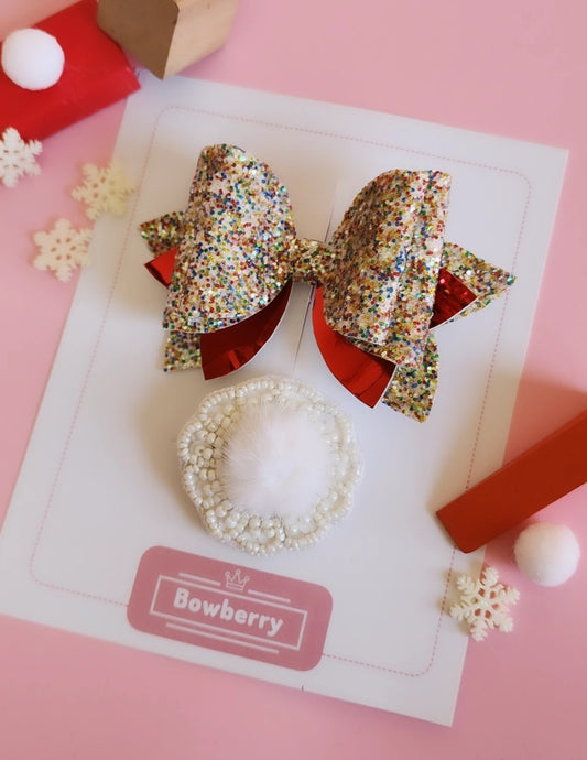 Party Sprinkle Bow Clip Set