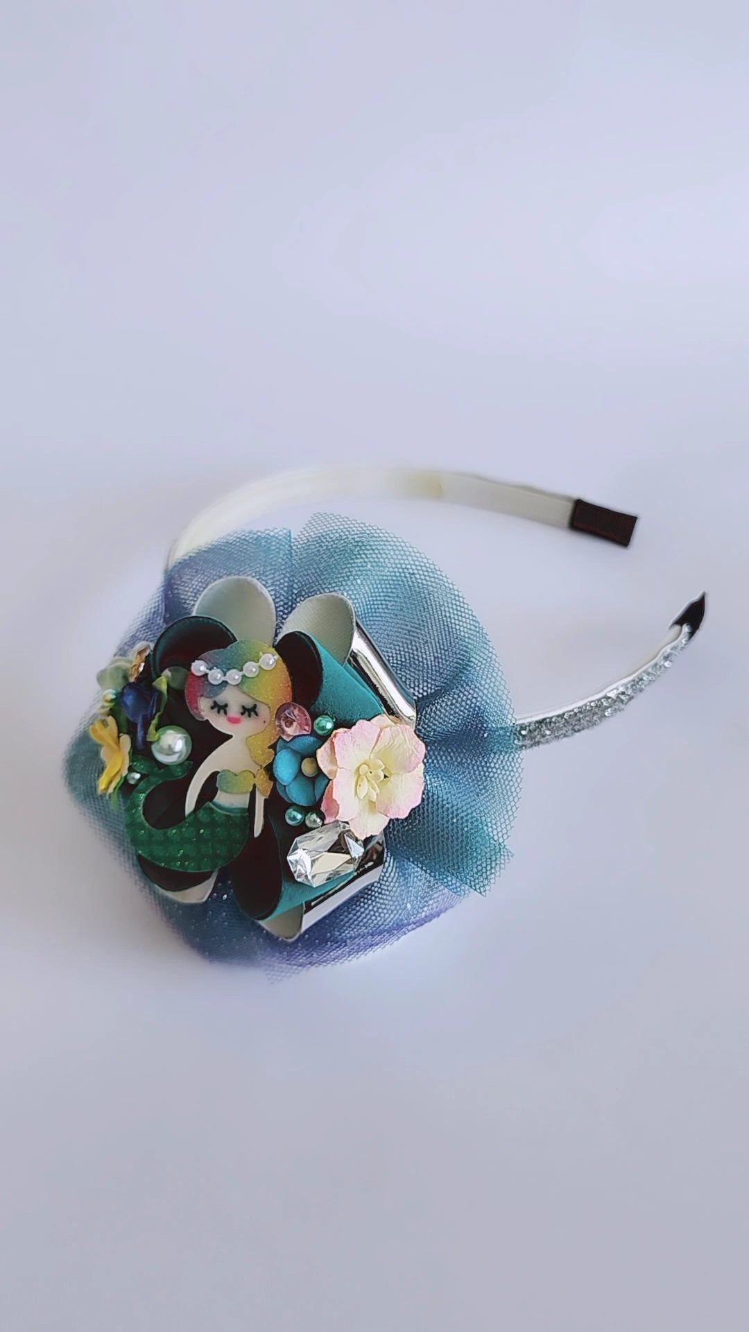 Ocean Mermaid bow with Detachable hairband