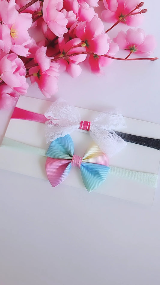 Pastel Unicorn bow set