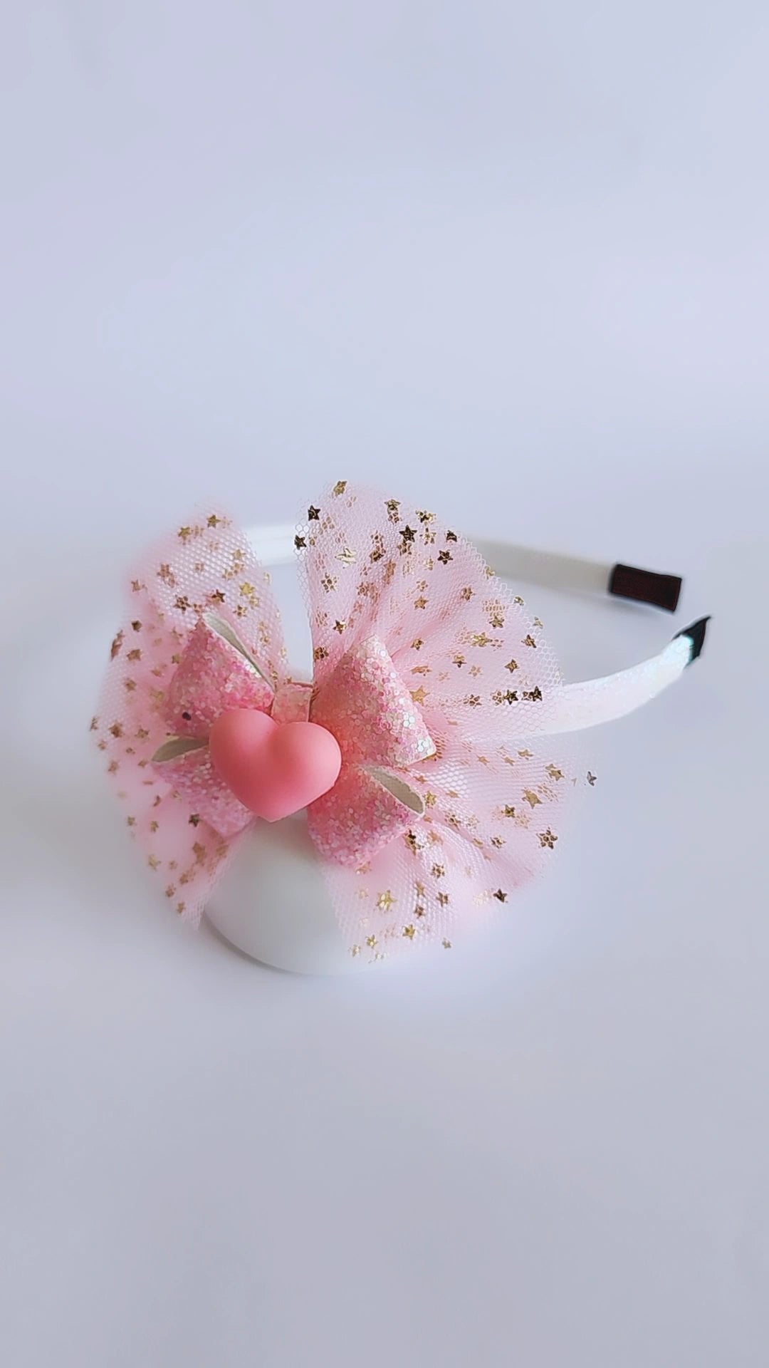 Pink Love bow with Detachable hairband