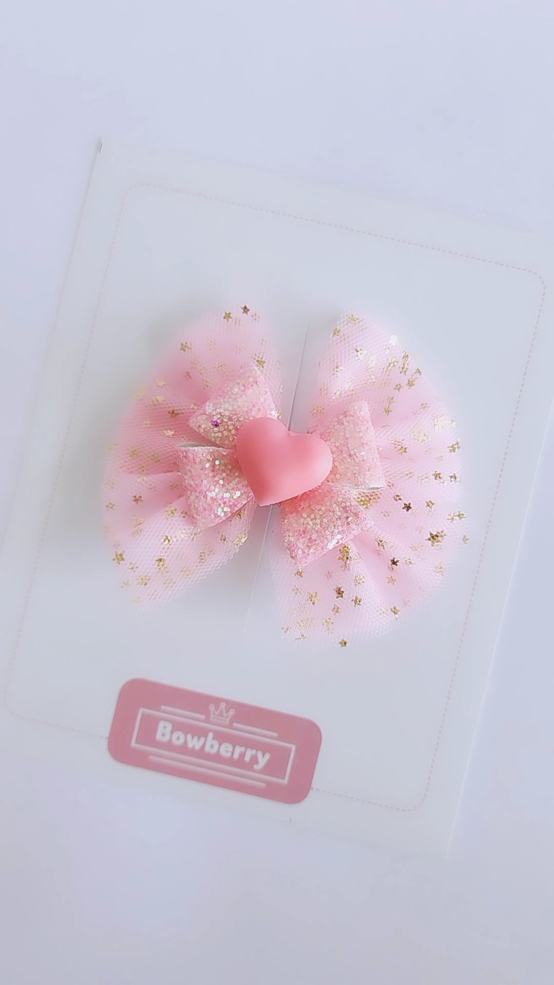 Pink Love bow clip