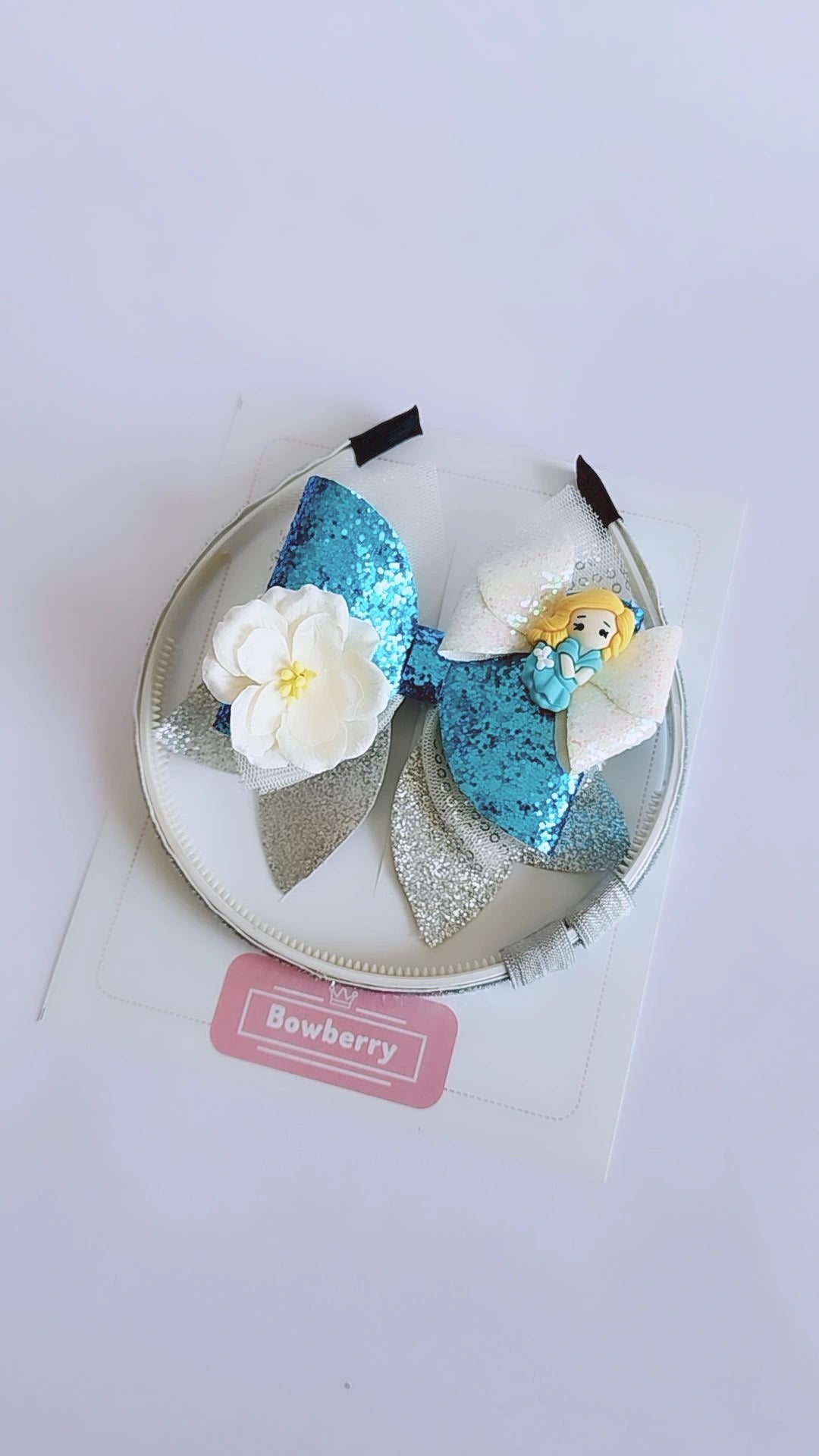 Princess Elsa bow with Detachable hairband