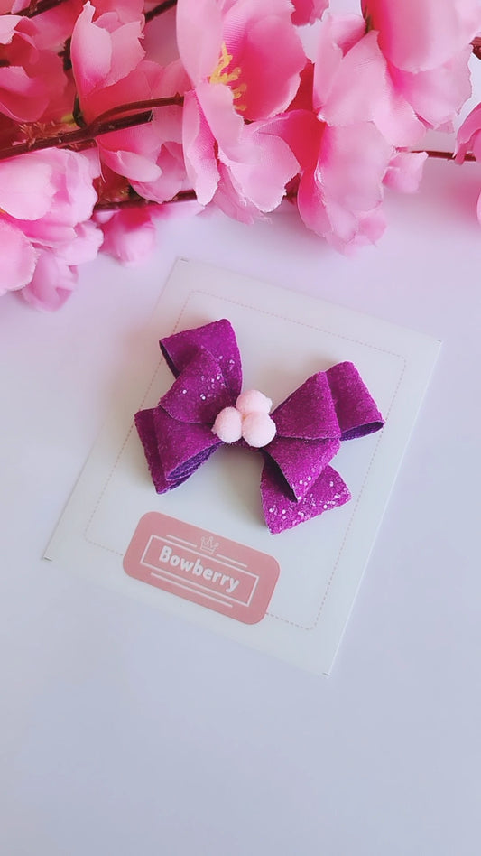 Purple Butterfly bow clip