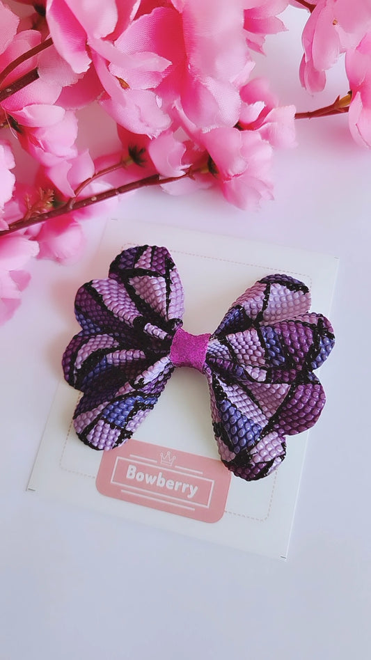 Purple Flutterfly bow clip