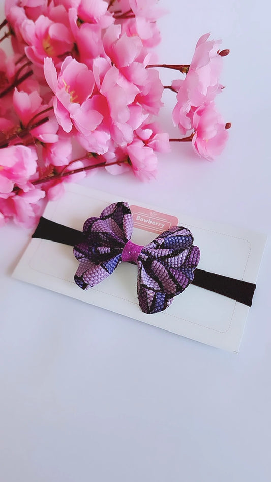 Purple Flutterfly bow headband