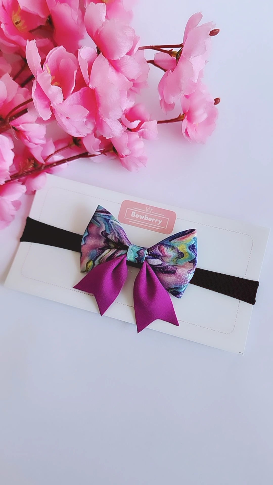 Purple Sapphire bow headband