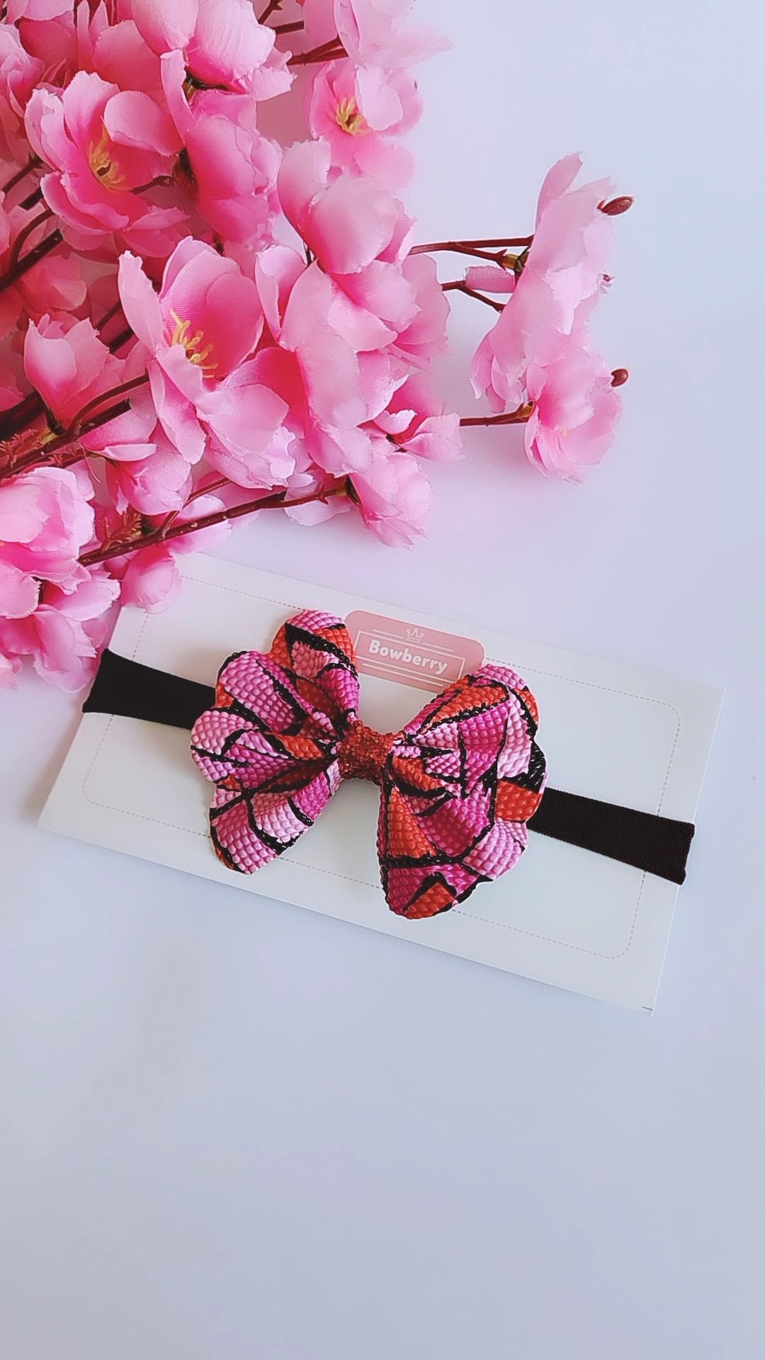 Red Pink Flutterfly bow headband