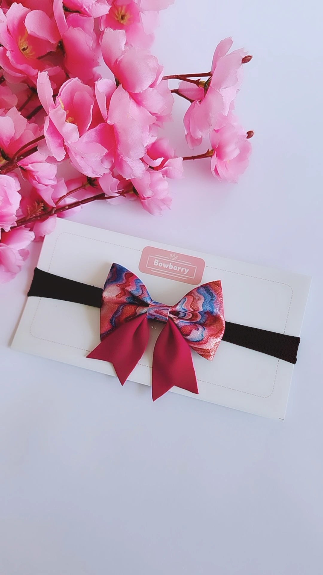 Pink Ruby bow headband