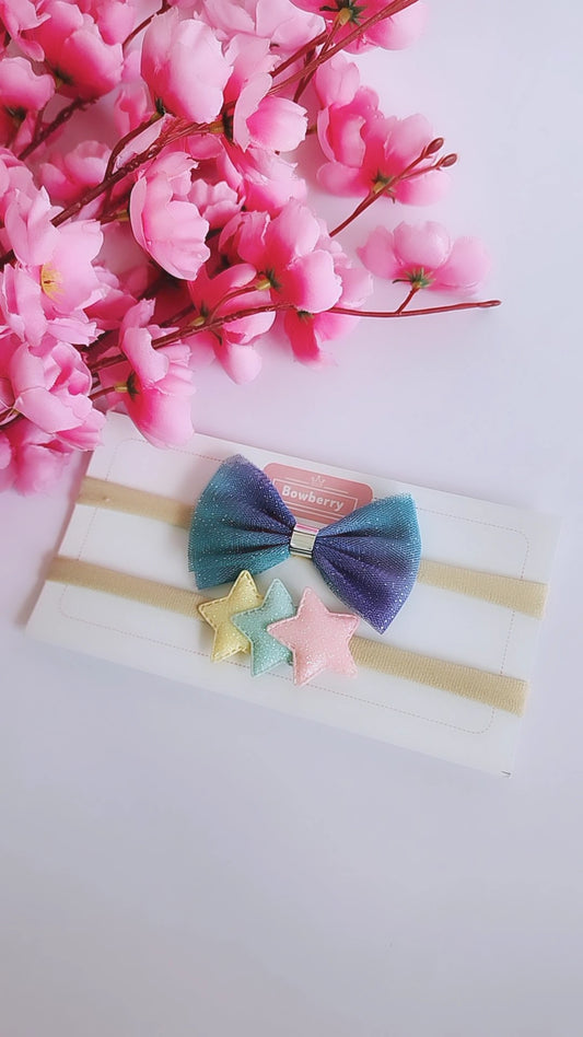 Starry Night bow headband set