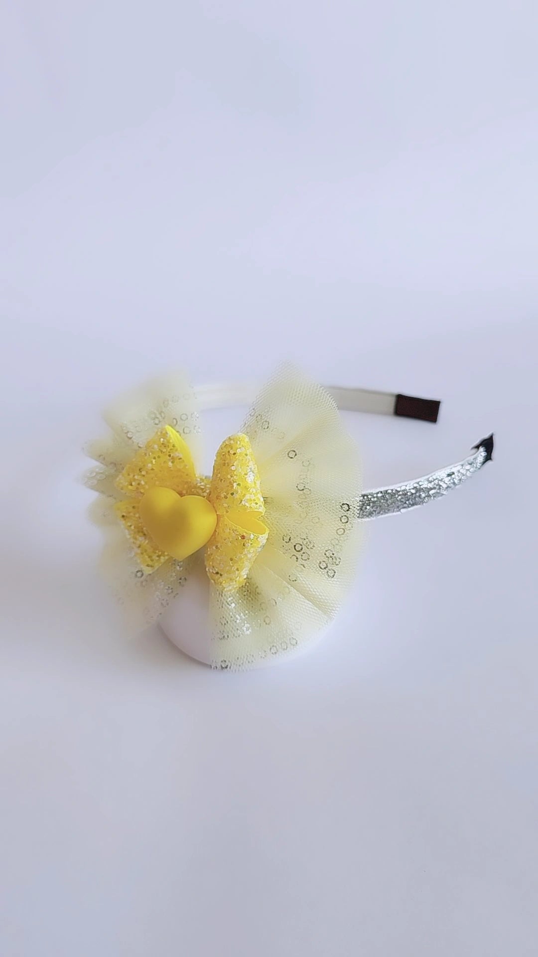 Yellow Love bow with Detachable hairband