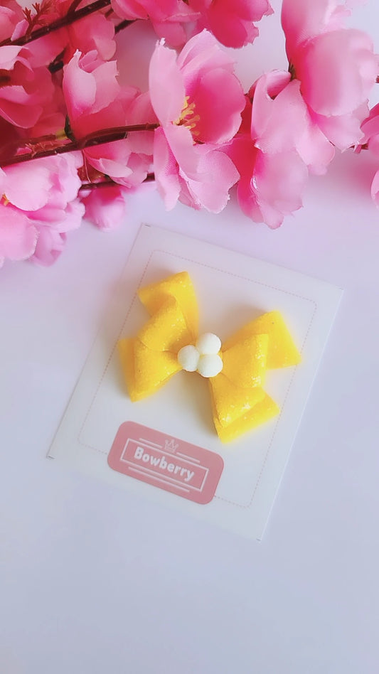 Yellow Butterfly bow clip