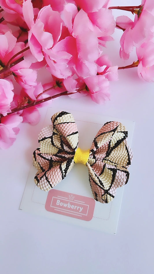 Yellow Flutterfly bow clip