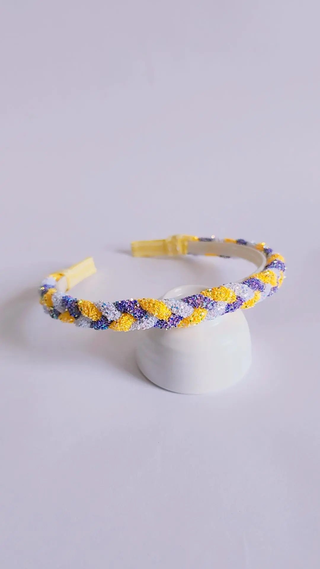 Lavender Yellow Glitter Braided hairband