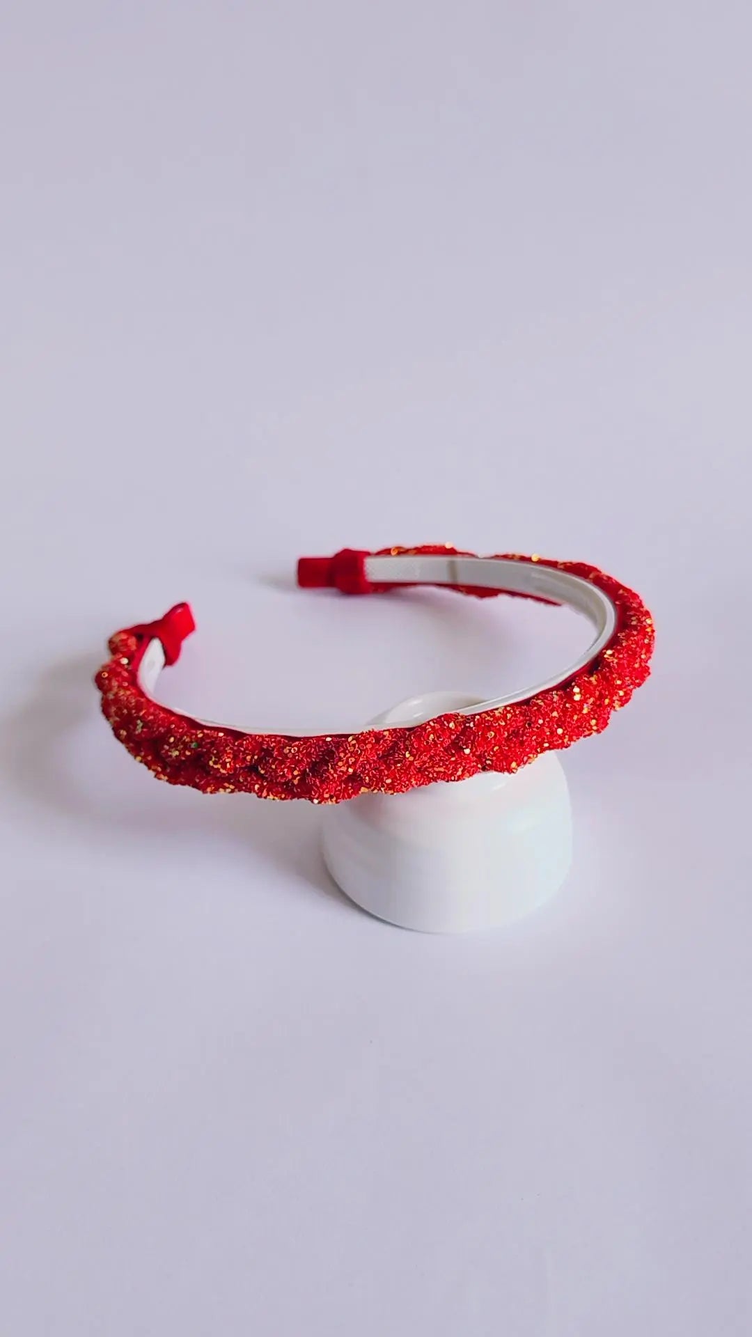 Red Glitter Braided hairband